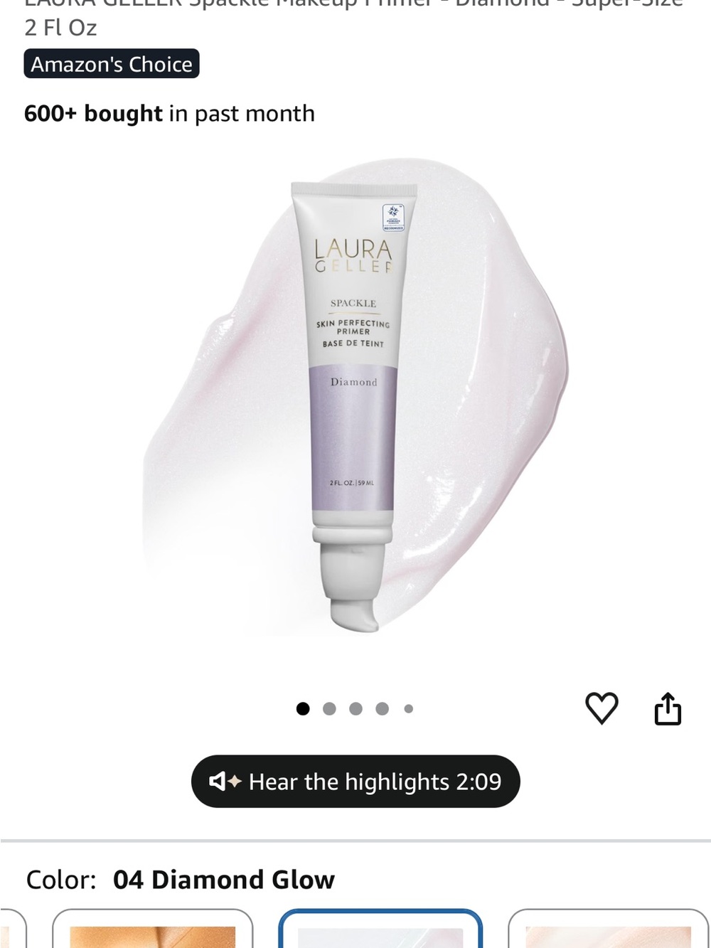 Laura Geller Spackle Skin Perfecting Primer - Diamond Glow Pink Pearl